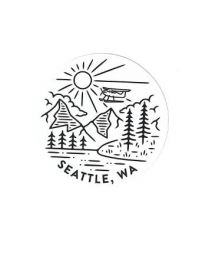 Floatplane Flying Over Mountains Sticker
