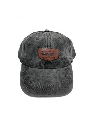 Compass Wings Leather Patch Black Cap