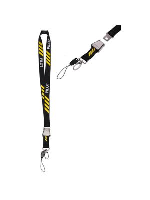 Yellow Pilot Stripes Buckle Lanyard