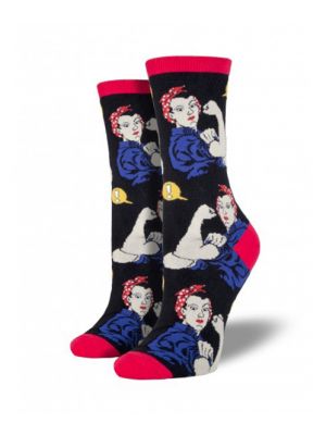 Rosie the Riveter Black Socks