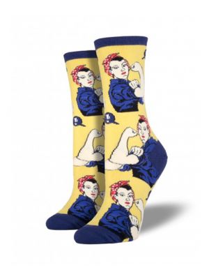 Yellow Rosie the Riveter Socks