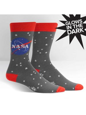 Men's Grey NASA Glow In The Dark Socks
