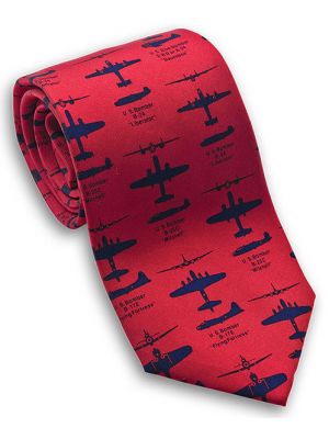 WWII Bombers Red Tie