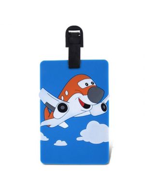 Red Smiling Airplane Luggage Tag