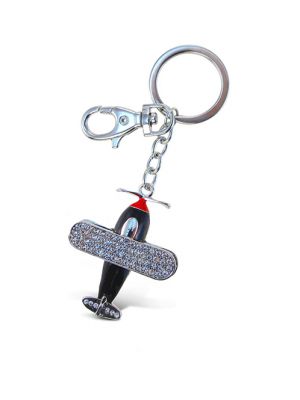 Sparkling Bi-Plane Keychain
