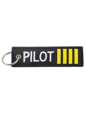 Pilot Stripes Embroidered Keychain