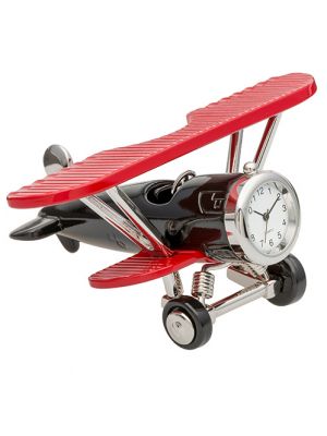 Red and Black Biplane Clock