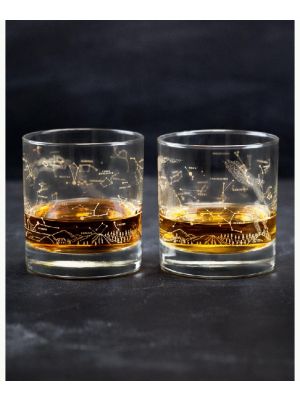 Night Sky Star Chart Old-Fashioned Glasses Set