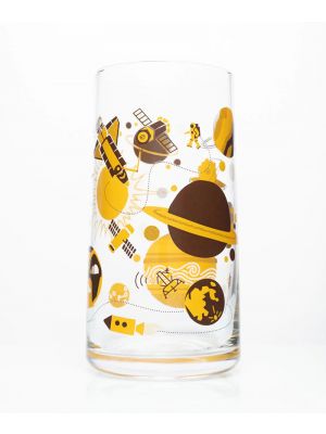 Retro Space Solar System Glass