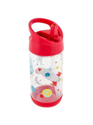 Space Rocket Clear Flip Top Water Bottle