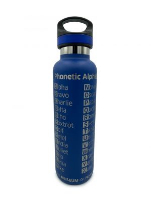 Phonetic Alphabet Blue 20oz Water Bottle