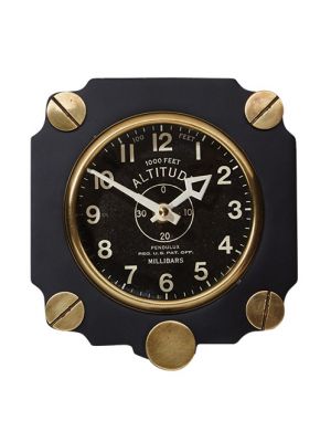 Black Retro Altimeter Wall Clock