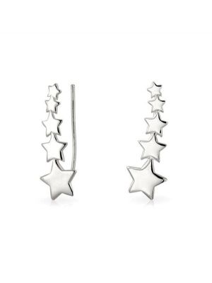 Shooting Star Silver Ear Climbers