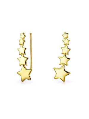Shooting Star Gold Ear Climbers