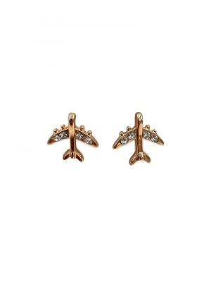 Rose Gold Airplane Earrings