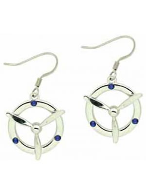 Silver Propeller Earrings