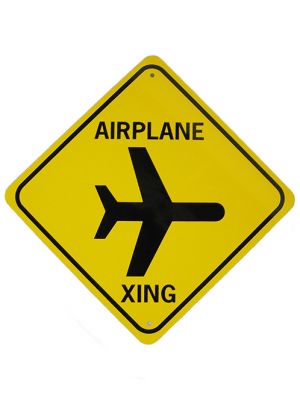 Large Airplane Crossing Sign