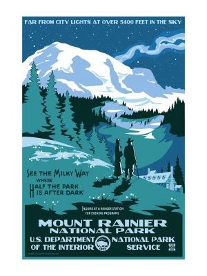 See The Milky Way Mt. Rainier Park Print