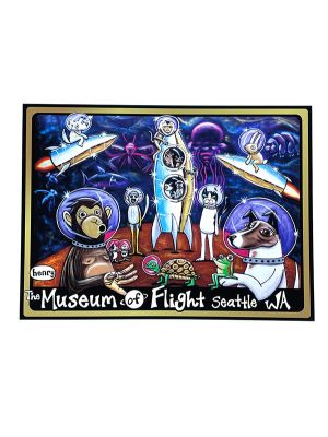 Henry Space Animals Mural Paper Print