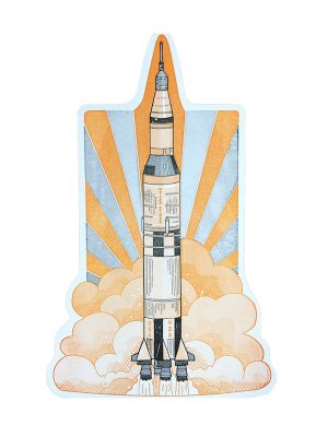 Saturn V Rocket Postcard