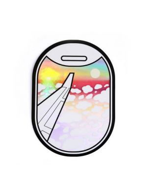 Airplane Window View Holographic Sticker