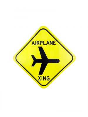 Airplane Crossing Sign Sticker