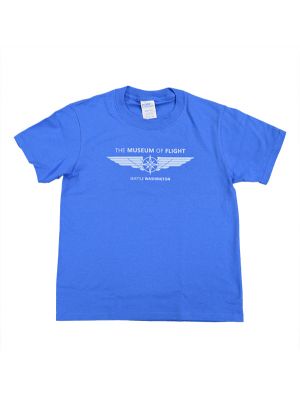 Museum of Flight Compass Wings Youth Blue Tee