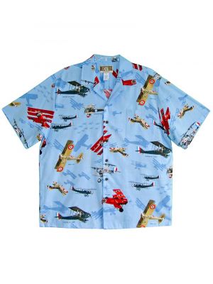 WWI Light Blue Hawaiian Shirt