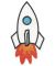 Blast Off Rocket Embroidered Patch