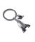 Rocketship and Saturn Chrome Keychain