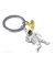 Astronaut and Saturn Chrome Keychain