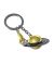 Gold Saturn and Rocket Chrome Keychain